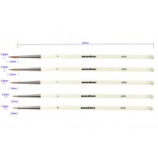 warcolours crystal round sable brush - set of 5